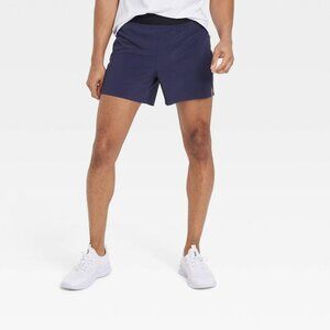 All in Motion Men's Lined Run Shorts 5", Night Blue, Size S, NWT